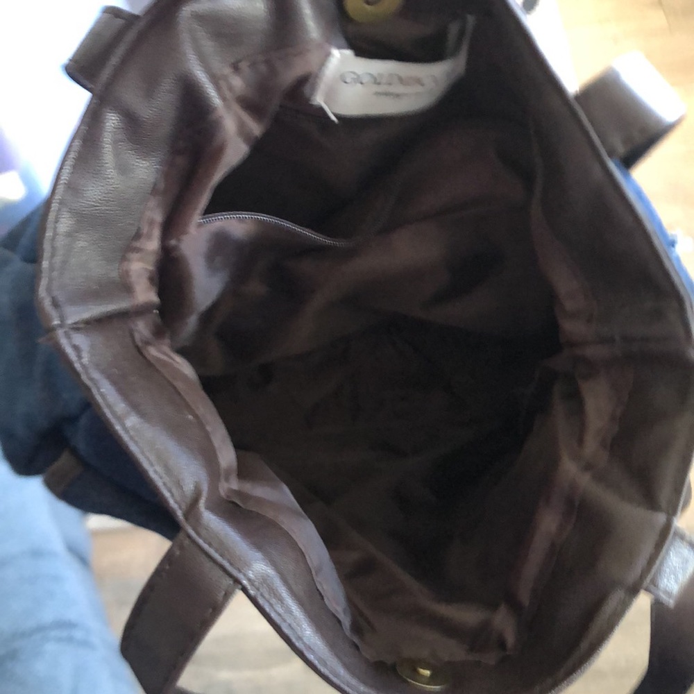 Gold Coast Blue Jean and Brown Shoulder Bag AS IS - Picture 11 of 16